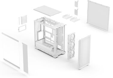 Комп'ютерний корпус Fractal Design Epoch XL White з темперованим склом, сітчастою передньою панеллю та 3 вентиляторами Momentum 12