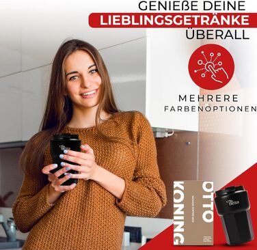 Термокружка 350 мл з кришкою, що не протікає, з нержавіючої сталі для гарячих та холодних напоїв (кава, чай)