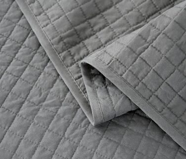 Покривало на ліжко WOLTU з ефектом декілька кольорів, 220x240 см, сірий, двостороннє, стегане