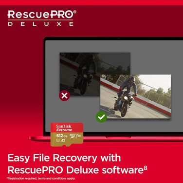 Карта пам'яті SanDisk Extreme microSDXC 512GB з адаптером, швидкість читання до 190МБ/с, Class 10, UHS-I, U3, V30