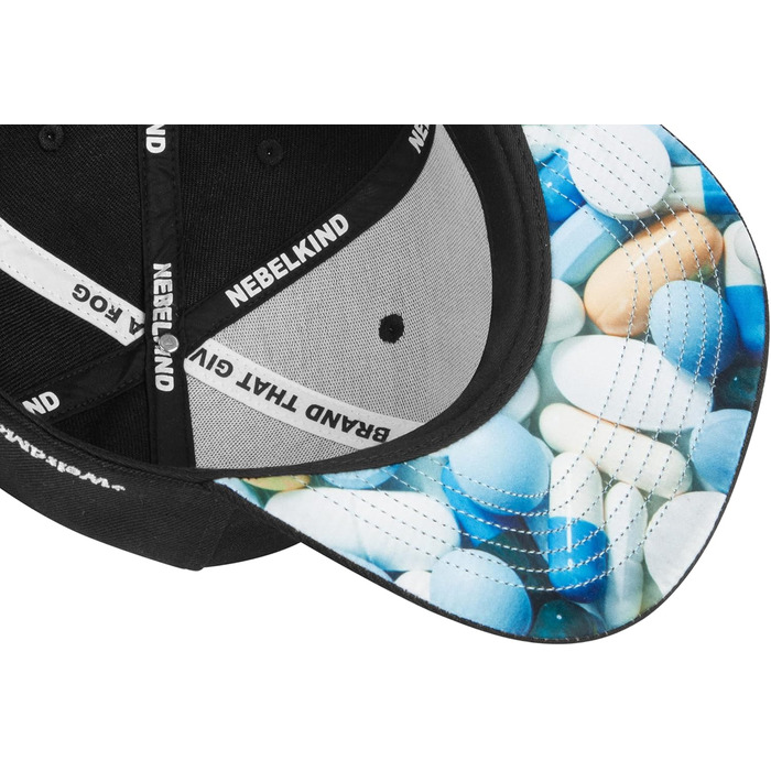 Кепка Snapback Nebelkind: унісекс, регульований розмір, чорно-синій колір, стиль Streetwear, бейсболка з прямим козирком, ретро