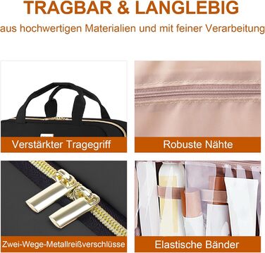 Чоловіча/Жіноча косметичка-органайзер для подорожей з прозорим відділенням, для зберігання косметики та туалетних аксесуарів, чорного кольору