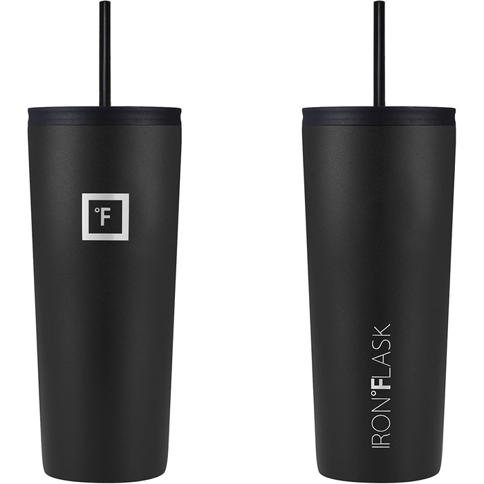 IRON °FLASK Classic Tumbler 2.0 - Stainless Steel Vacuum Insulated Water Bottle with 2 Lids (Straw Flip) - 32oz