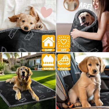 Водонепроникний плед для собак Lovpet® з флісу, плед для домашніх тварин, плед для котів + 3 іграшки для жування, для собак та котів середніх та маленьких порід, 127 x 101 см, L, ручне прання, двосторонній захист дивану