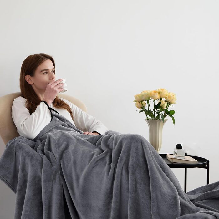 CozyLux Деки для дивану: м'яка флісова ковдра 150x200 см для всіх сезонів. Тепла, легка, для софи, ліжка, дивана. Сірий колір.