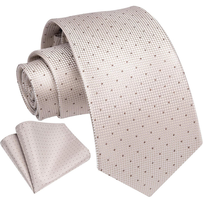 Краватка Enlision для чоловіків у клітинку з нагрудником, формальна краватка та краватка для бізнесу, комплект краватки та нагрудника, шампань