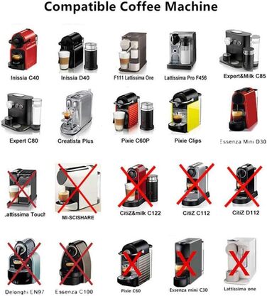 Багаторазові кавові капсули з нержавіючої сталі Cafilas для Nespresso, 2 шт., з ложкою та щіточкою для очищення