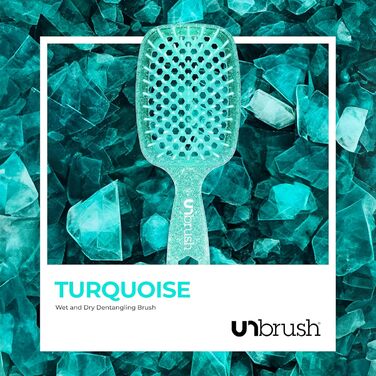 Щітка для розчісування волосся FHI Heat UNbrush - безболісне розчісування мокрого та сухого волосся будь-якого типу, DuoFlex-щітинки, антистатична, легка, з вентиляцією, блакитна