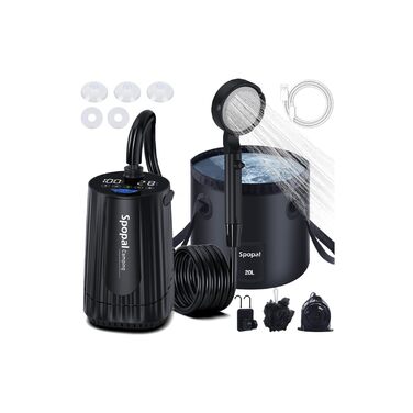 Портативна душова кабіна для кемпінгу з акумулятором 10000mAh, 20L, з набором для душу (головка, шланг 2м)