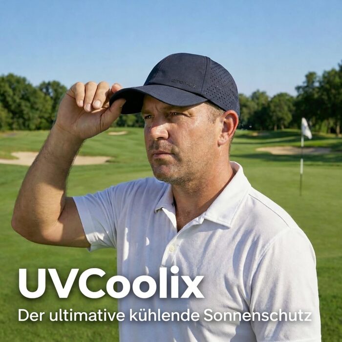 Кепка бейсболка чоловіча TOP-EX UVCoolix™ літня спортивна, дихаюча, швидковисихаюча (XL-XXL, темно-синя)