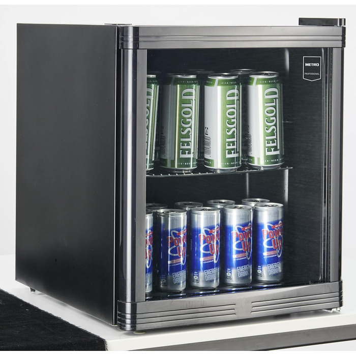Міні-холодильник METRO Professional GPC1046, нержавіюча сталь/скло, 46 л, чорний