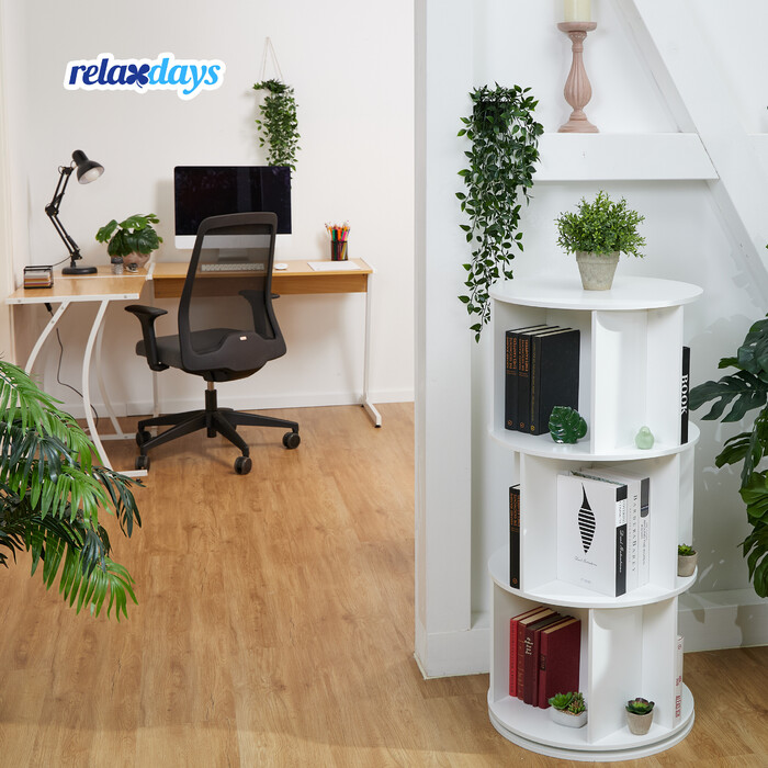 Relaxdays Поворотна книжкова шафа кругла