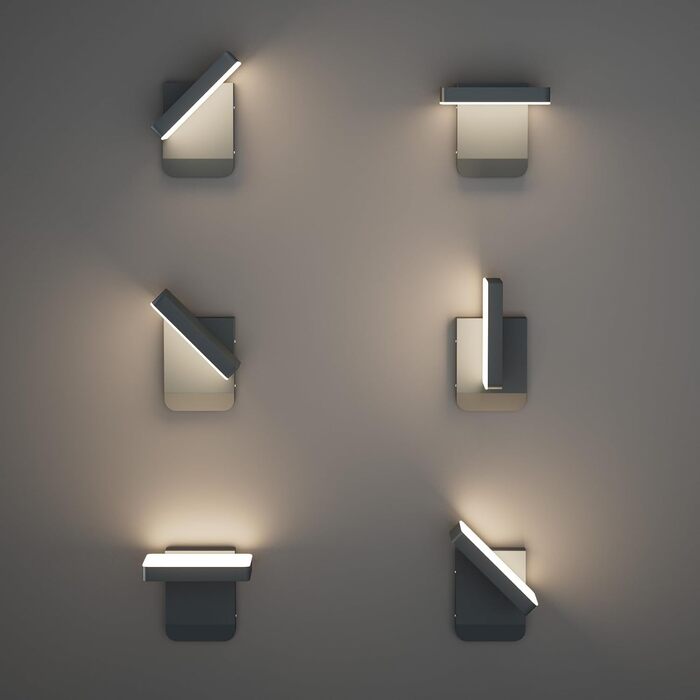 Зовнішнє LED-світильник K-Bright з датчиком руху, вологозахист IP65, для балкона та саду, темно-сірий
