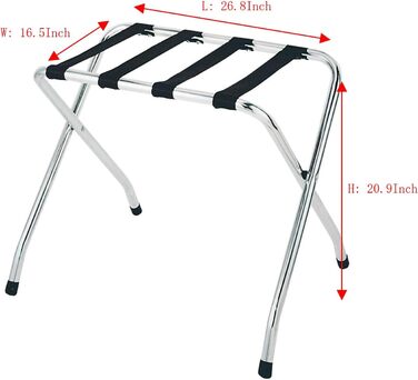 Amenities Trunk Folding Chrome Stainless Steel Suitcase Shelf Luggage Rack without Backrest (2-Pack)