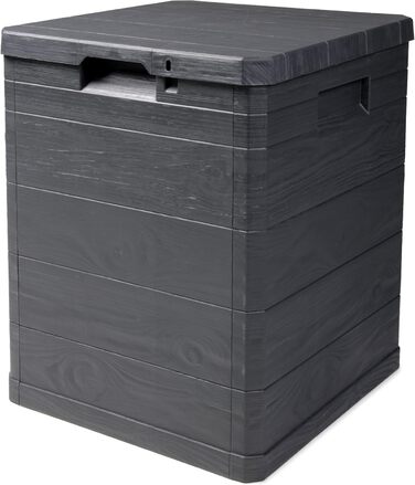 Скриня для зберігання Ondis24 Madera Mini 90 л, дерев'яний дизайн, з замком, для подушок, антрацит