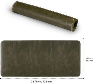 Килимок для миші Londo Echtleder, великий, зелений – шкіряний килимок на стіл з нековзкою основою та гладкою поверхнею