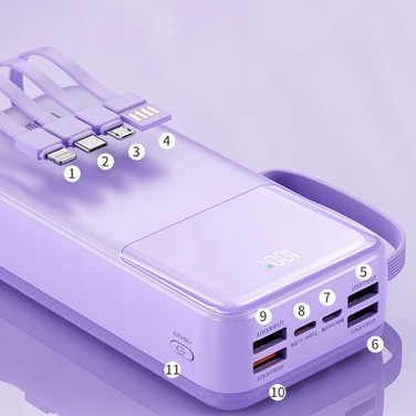 Потужний павербанк 50 000 мАг з підтримкою Quick Charge та Power Delivery 120 Вт, чорний