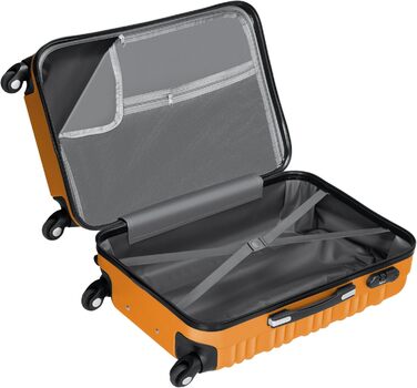 Набір валіз Zelsius 4 шт. Рожевий | ABS, з кодовим замком, 4 колеса, внутрішній роздільник | Ручна валіза, набір валіз, trolley, велика валіза (Помаранчевий)