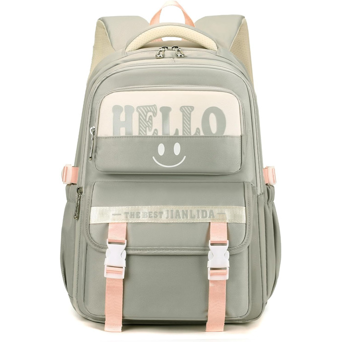 Шкільний рюкзак для дівчаток та хлопчиків-підлітків. Водостійкий рюкзак для школи, подорожей, з багатьма кишенями. (Сірий)