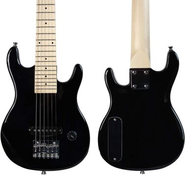 Дитячий електрогітарний набір YMC, 76.2 см, з підсилювачем 5 Вт, Gigbag, ремінь, кабель, струни, медіатори та ключ, Чорний