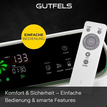 Повітряочисник та зволожувач повітря 2-в-1, 4-ступенева фільтрація, HEPA-11, бак для води, пульт ДУ, для приміщень 60-70 м², (LR 67014 we)