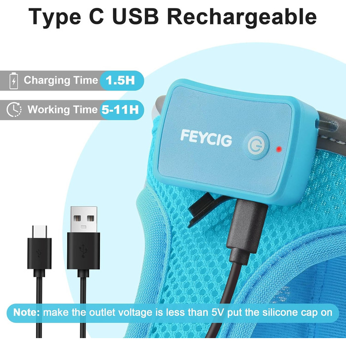 Світлодіодне шлейка для собак з підзарядкою - світлотехнічна шлейка, світловідбиваюча для цуценят, маленьких та середніх собак, нагрудна шлейка, дихаюча шлейка (Синій, Small) Синій Small