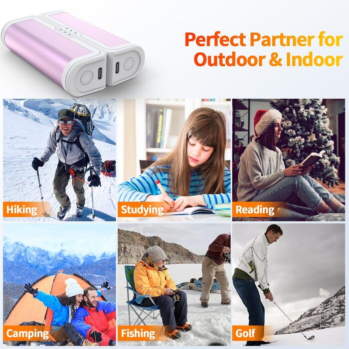 Електричні грілки для рук 2 шт. - багаторазові USB грілки для рук, 3 режими нагріву, подарунок для жінок та дітей, рожеві