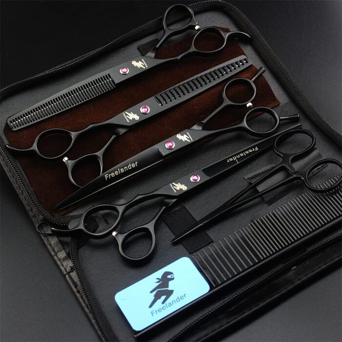 Набір професійних ножиць для грумінгу домашніх тварин 7.0 дюймів, для собак, котів та інших тварин, безпечні та гострі