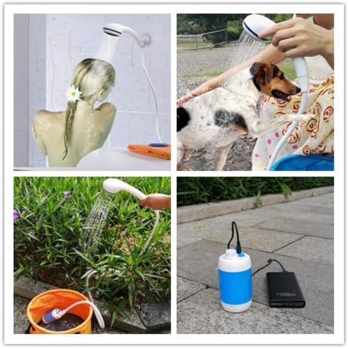 Laserbeak Portable Shower Electric Shower Camping Shower with Built-in 4800mAh Batteries and Showerhead Shut-off Valve