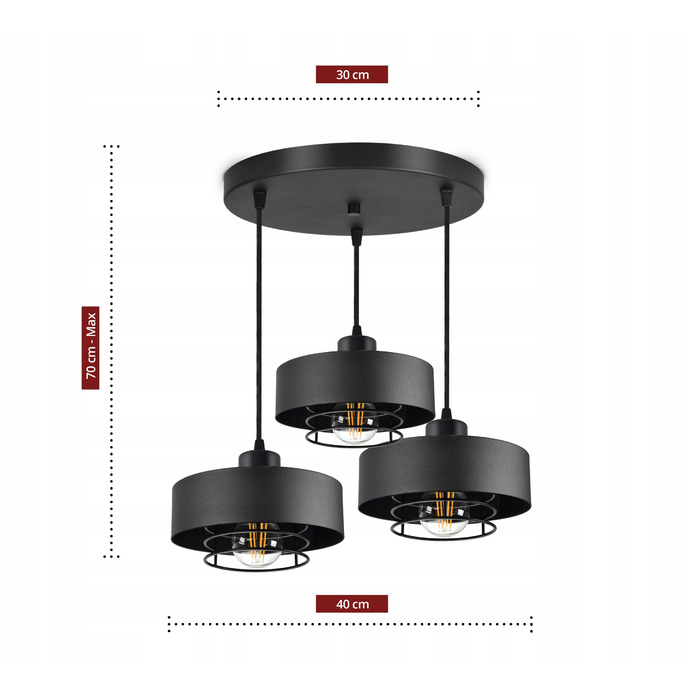Підвісна люстра Luxolar 754 на 3 цоколі E27