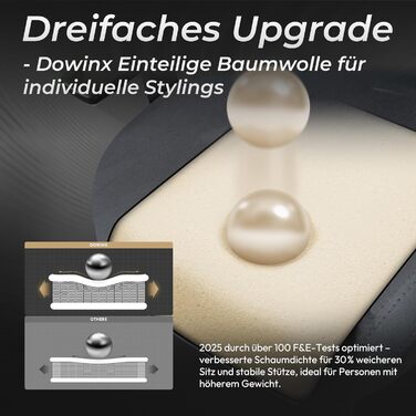 Ігровий крісло Dowinx з мікрофібри: дихаючий, ергономічний, з підніжкою (світло-сірий)