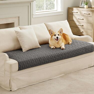 Водонепроникний коврик для собак Bedsure, 76 x 182 см, антиковзаюча підстилка для дивана, м'яка, зносостійка, для дому, сірий