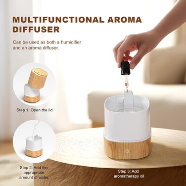 Дифузор ароматерапевтичний ультразвуковий 125мл, зволожувач повітря з LED-підсвіткою 7 кольорів, функція автовимкнення, для дому та офісу (Береза)