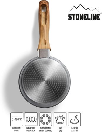 STONELINE Сковорода Back to Nature 28 см, Made in Germany, антипригарне покриття з натуральними каменями, для всіх типів плит (вкл. індукційні), смаження без жиру