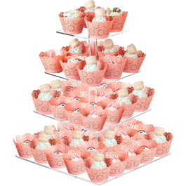 Чотирьох'ярусна підставка для тортів та випічки з акрилу, 30.5 см - для вечірок та свят