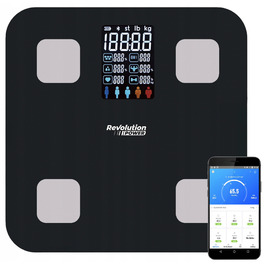 Електронні аналітичні ваги для ванної кімнати Slim, чорні — з підтримкою української мови в додатку