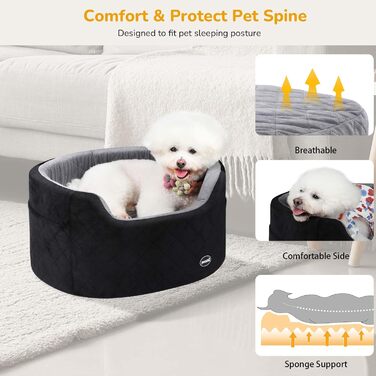 Dog Car Seat Backrest, Middle Seat, Less than 70 cm, Dog Bed for Car Back Seat with Thick Padding for Pet Travel, Waterproof and Washable, Dog Car Seat Backrest with 2 Safety Leashes (M, Black + Gray)