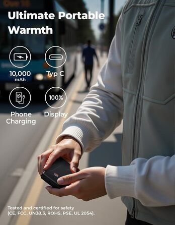 Обогреваемая жилетка KEMIMOTO для мужчин и женщин с USB-аккумулятором 10000mAh, 5 зон обогрева, для катания на лыжах, рыбалки, мотоцикла, активного отдыха, серый, XL