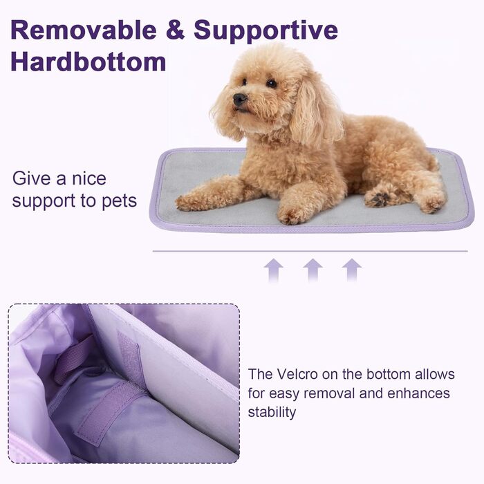 Транспортна сумка для собак Pecute, XL, 39x30x19 см, до 6 кг, фіолетова