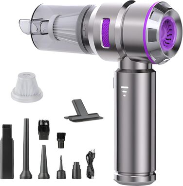 Бездротовий міні-пилосос Semflagree 23000Pa: для дому, авто, офісу. Зручний, портативний, USB-зарядка. Підходить для видалення шерсті тварин.