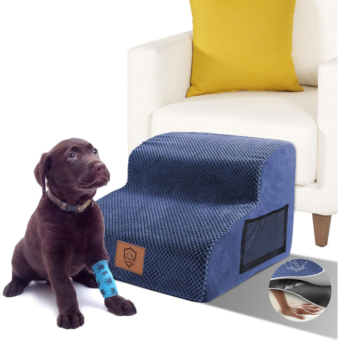 Сходинки для собак Zvonema: 2 сходинки, водонепроникні, протиковзкі, для маленьких собак, для софи та ліжка, миються, портативні