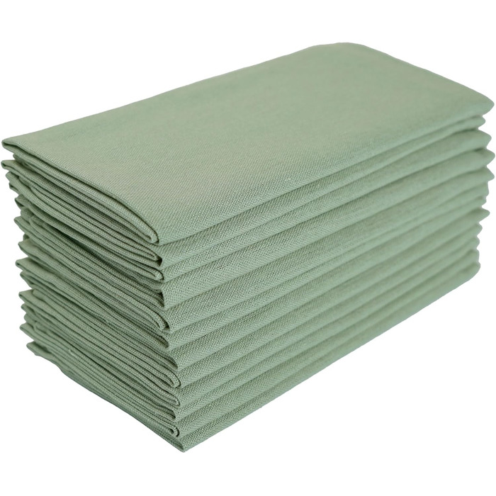INFEI Linen-Blend Napkins, Solid Color, 40 x 40 cm, for Easter Parties, Events, and Home Use, 12 Pieces (Lime Cream)