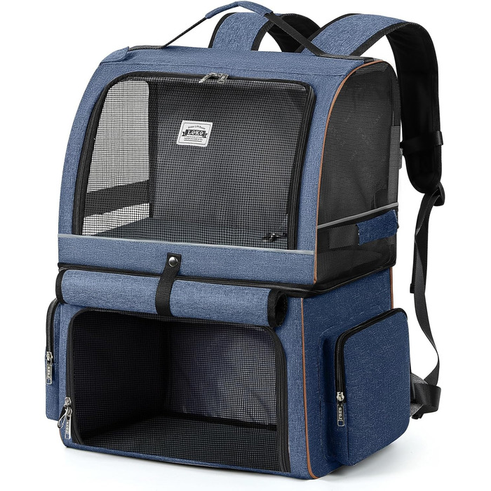 Подвійний рюкзак для котів на 2 котів - великий переносний рюкзак для котів/собак до 11 кг - блакитний