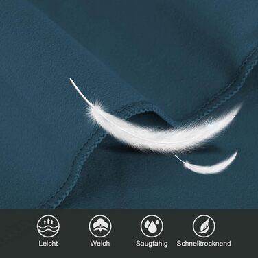 Набір з 3-х рушників з мікрофібри (великий 160x80 см та 2 маленькі 80x40 см), швидковисихаючі, для фітнесу та спорту, для пляжу, ванни, спорту та подорожей (темно-синій)