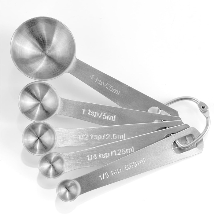 Stainless Steel Measuring Cups – 5-Piece Durable Measuring Cup Set for Dry Ingredients, Spices, or Liquids