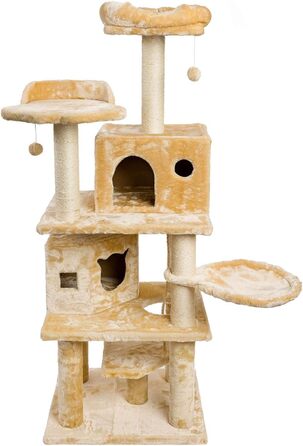 Кігтеточка для котів JAMAXX Premium XXL, H165 см, стабільна, 9 стовбурів, плюш, PCT6006, бежевий