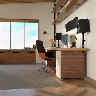 Підставка для динаміків з кріпленням до столу – регульована ±20°, до 28 кг – з демпфером з піни – стабільна та міцна – для студії, столу та DJ-setup – чорний колір