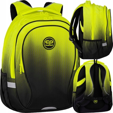 Багатофункціональний шкільний рюкзак CoolPack, чорний з жовтими та золотистими елементами, 29 л