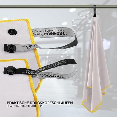 Спортивна рушник з мікрофібри для подорожей та спорту - швидковисихаючий, легкий та антибактеріальний (120 x 50 см, Бежевий)