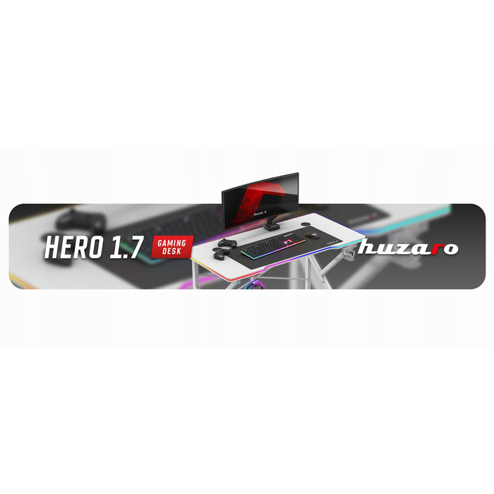 Ігровий стіл Huzaro Hero 1.7 RGB White